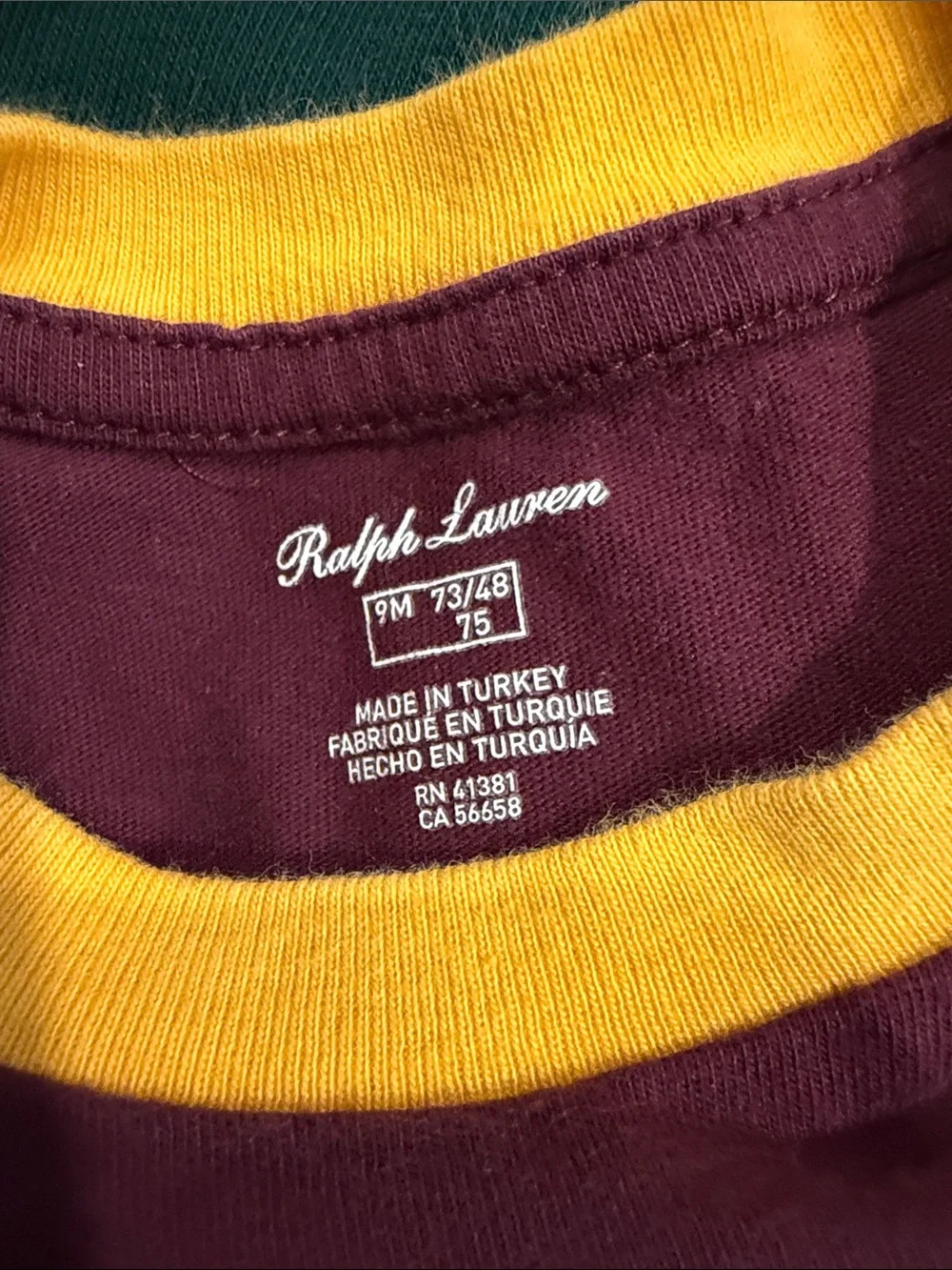 Ralph Lauren Colorblock Polo Bear Kids set- Burgundy/Green/Navy/Yellow